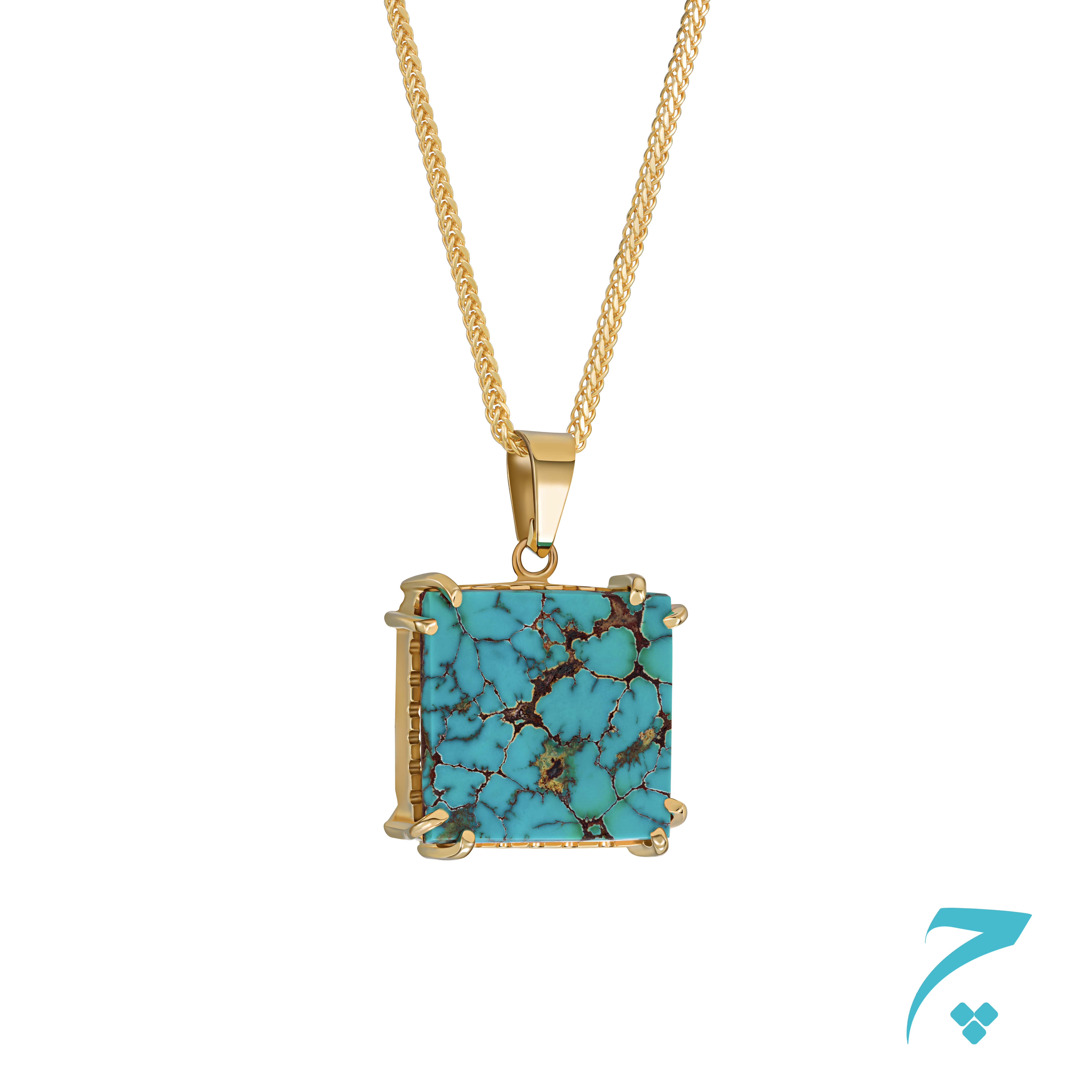 مدال گردنی فیروزه طلای چاوک (ch-03 )