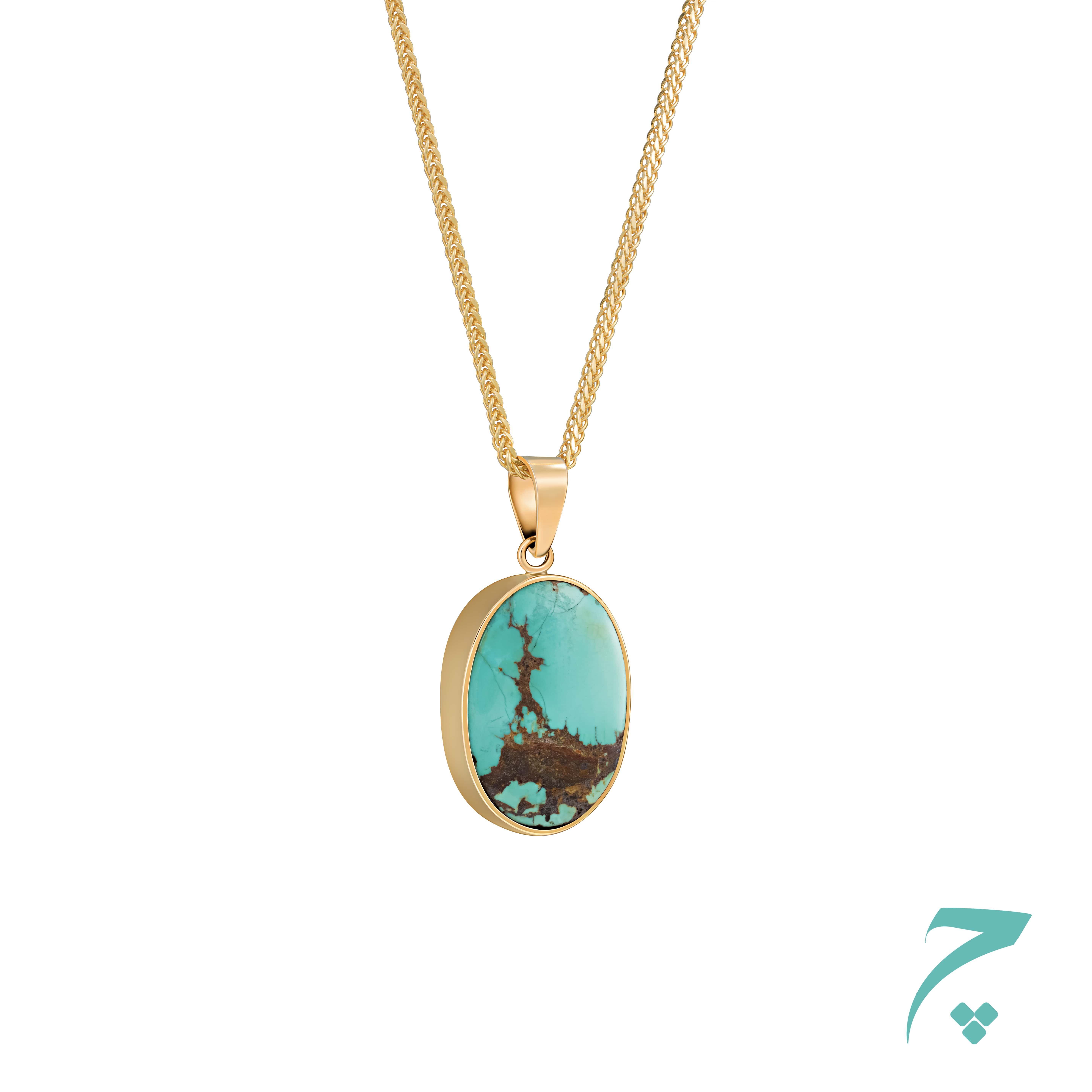مدال گردنی فیروزه طلای چاوک (ch-01)